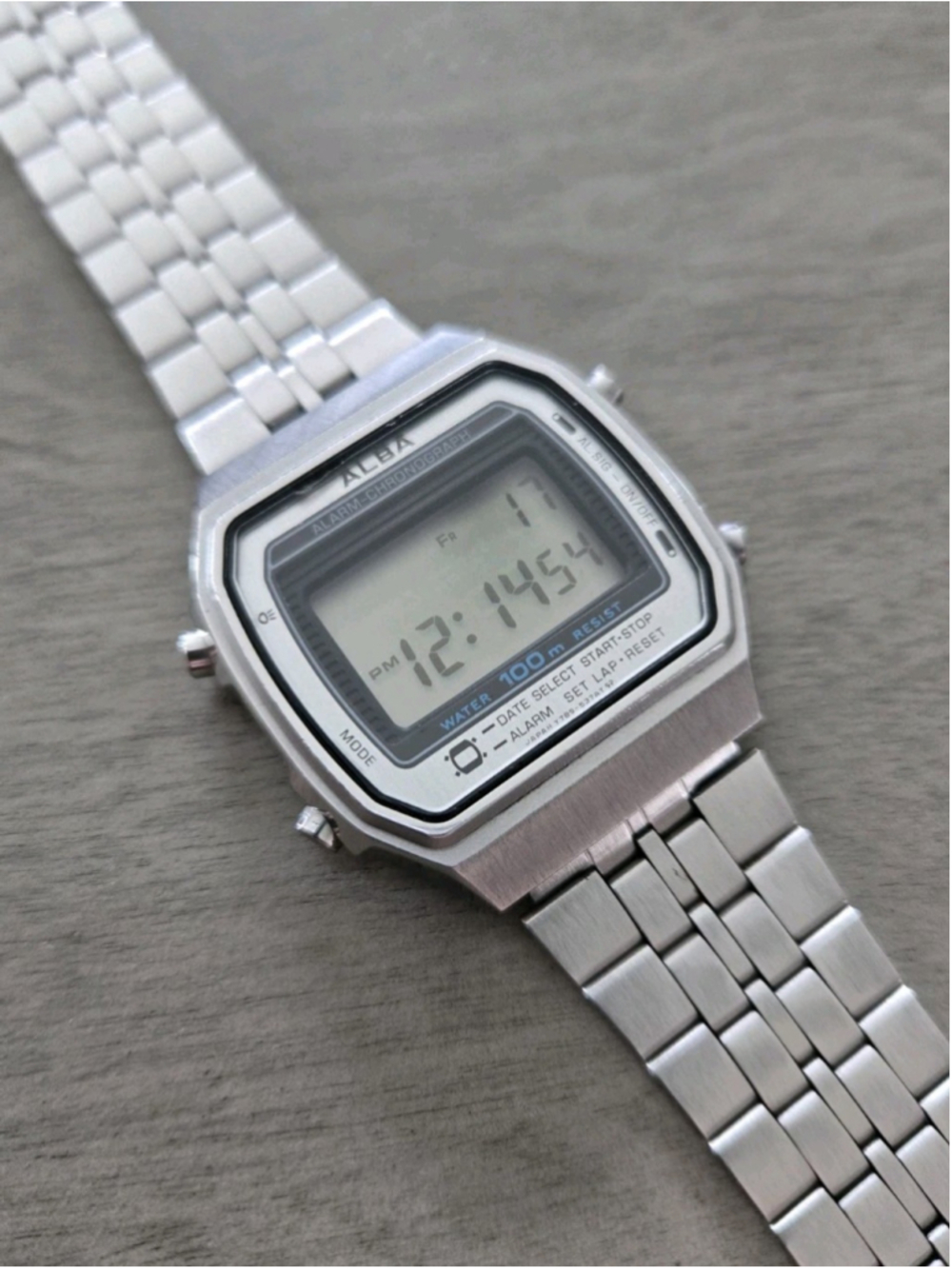 Vintage Seiko Alba Y789-5380 A914 Men's Digital LCD Watch Stainless 80s Retro!!